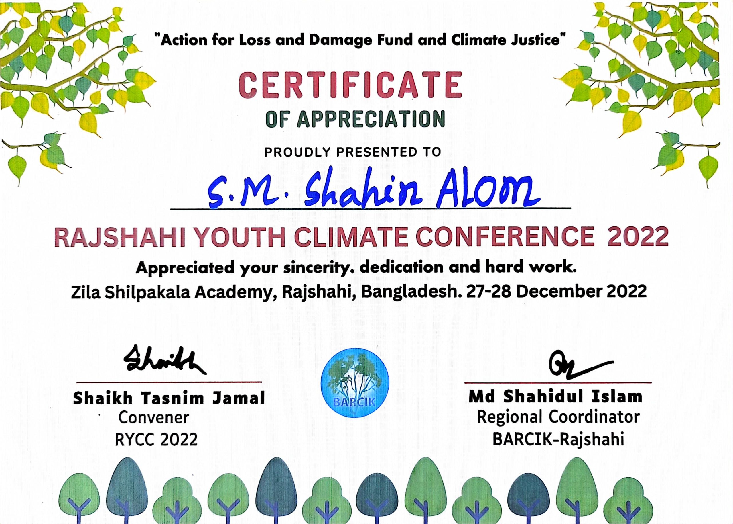 Rajshahi Youth Climate Conference-2022